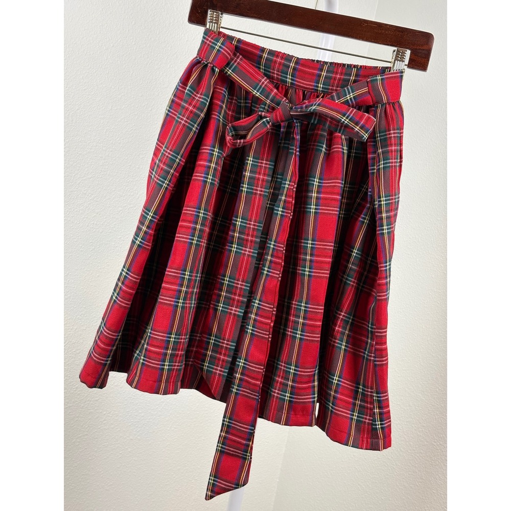 ModCloth Red Tartan Plaid A-Line Skirt with Tie Belt M4613029 Mens Large